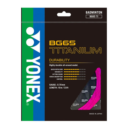 Yonex Badminton String- BG 65 Titanium- For Hard Hitters- Pink | Yonex Badminton String | Badminton String