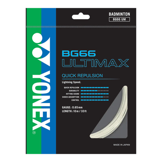 Yonex Badminton String - For Quick Repulsion & Hitting Sound - White | Yonex Badminton String | Badminton String