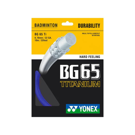 Yonex Badminton String/Gutt BG65 Titanium 0.70mm For Hard Hitters Blue | Yonex Badminton String | Badminton String