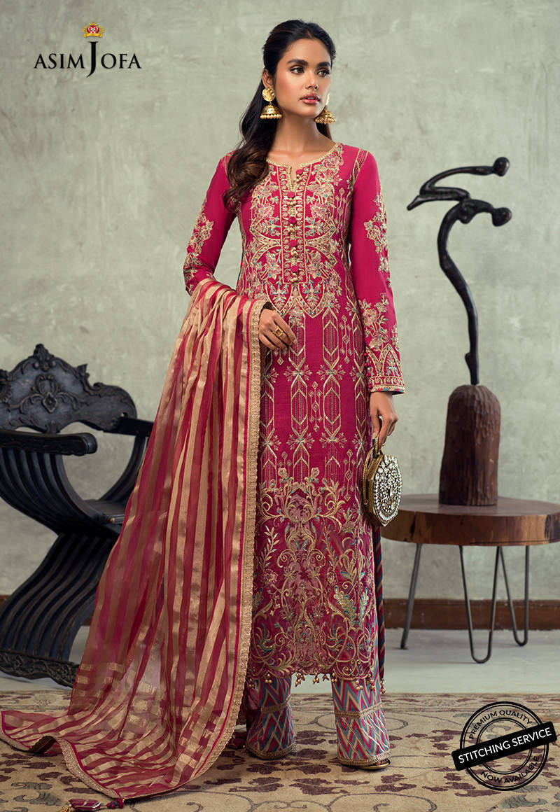 AJLE-23 |  Asim Jofa Chiffon Collection 2021 Limited Edition Vol 2 | Unstitched Embroidered Chiffon Suits