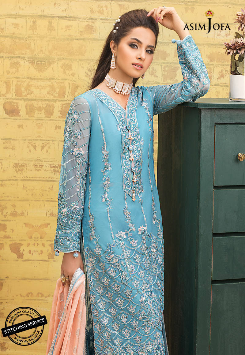 AJLE-21 |  Asim Jofa Chiffon Collection 2021 Limited Edition Vol 2 | Unstitched Embroidered Chiffon Suits