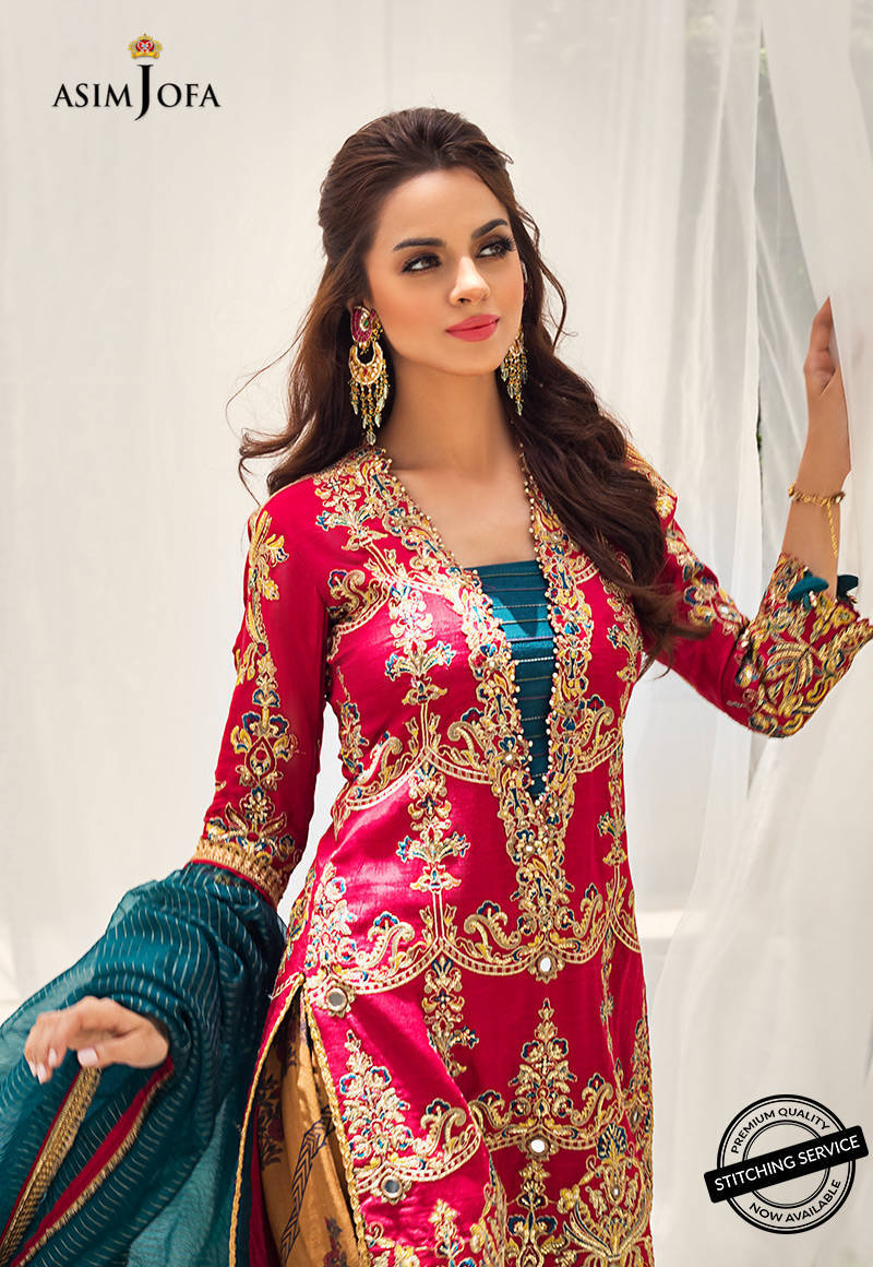 AJLE-20 |  Asim Jofa Chiffon Collection 2021 Limited Edition Vol 2 | Unstitched Embroidered Chiffon Suits