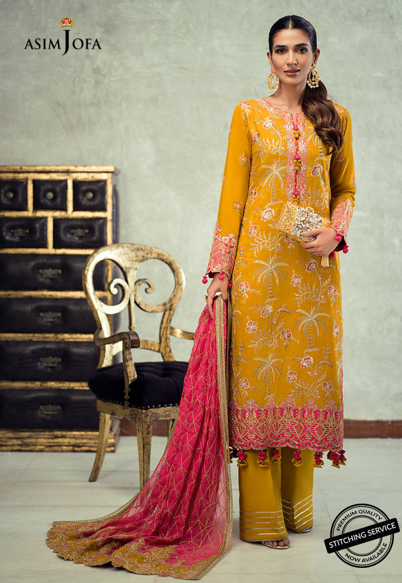 AJLE-19 |  Asim Jofa Chiffon Collection 2021 Limited Edition Vol 2 | Unstitched Embroidered Chiffon Suits