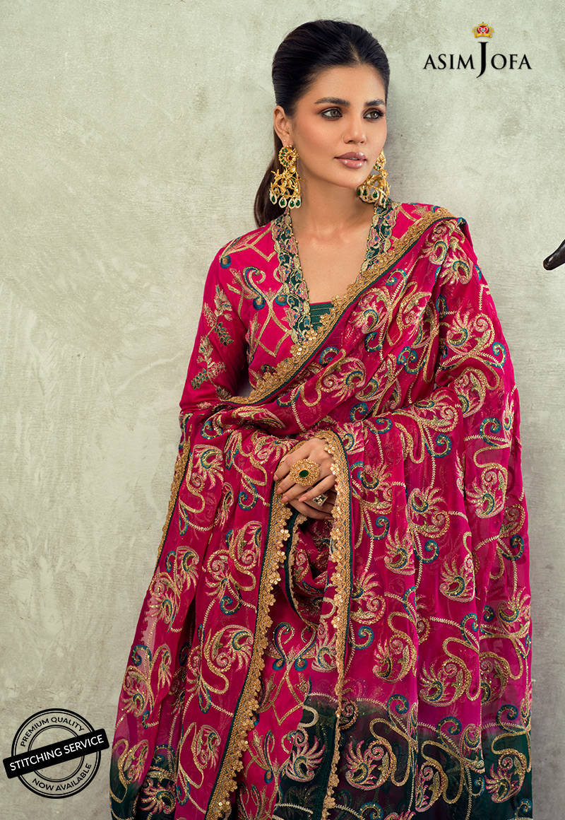 AJLE-17 |  Asim Jofa Chiffon Collection 2021 Limited Edition Vol 2 | Unstitched Embroidered Chiffon Suits