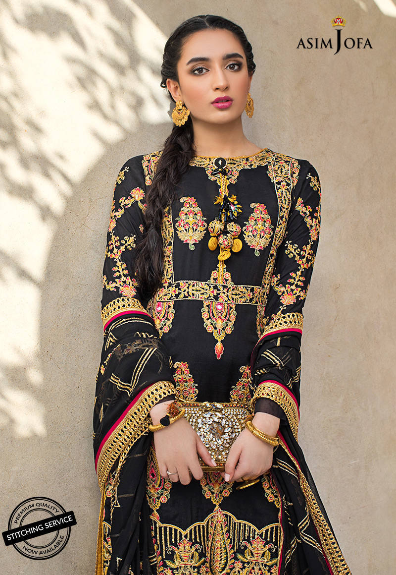 AJLE-15 |  Asim Jofa Chiffon Collection 2021 Limited Edition Vol 2 | Unstitched Embroidered Chiffon Suits