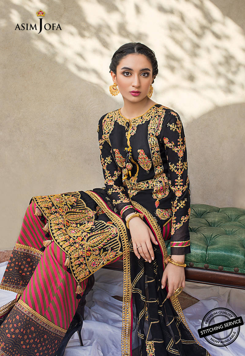 AJLE-15 |  Asim Jofa Chiffon Collection 2021 Limited Edition Vol 2 | Unstitched Embroidered Chiffon Suits