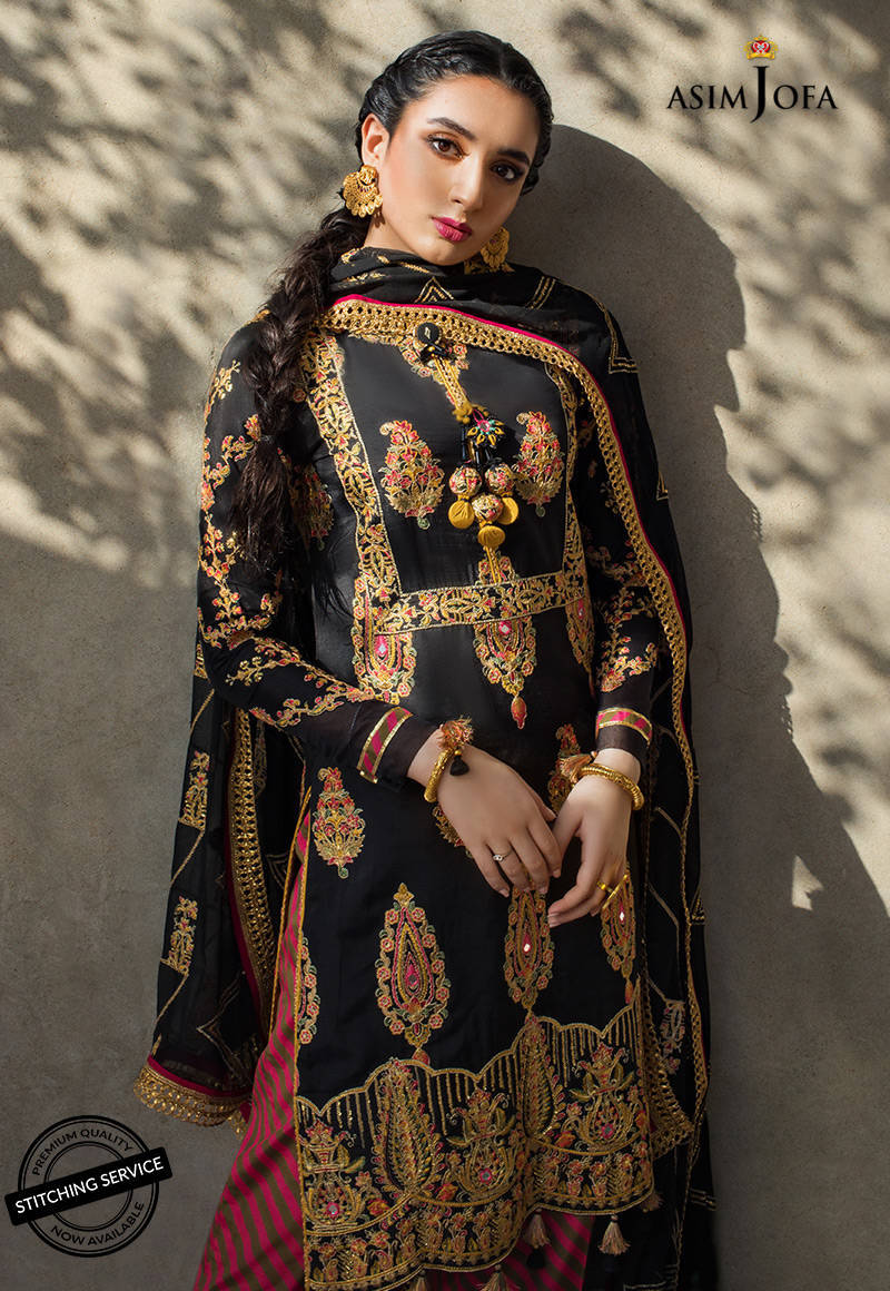 AJLE-15 |  Asim Jofa Chiffon Collection 2021 Limited Edition Vol 2 | Unstitched Embroidered Chiffon Suits