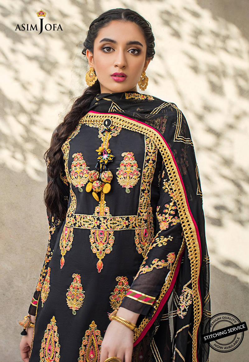 AJLE-15 |  Asim Jofa Chiffon Collection 2021 Limited Edition Vol 2 | Unstitched Embroidered Chiffon Suits