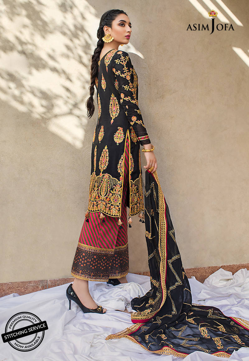 AJLE-15 |  Asim Jofa Chiffon Collection 2021 Limited Edition Vol 2 | Unstitched Embroidered Chiffon Suits