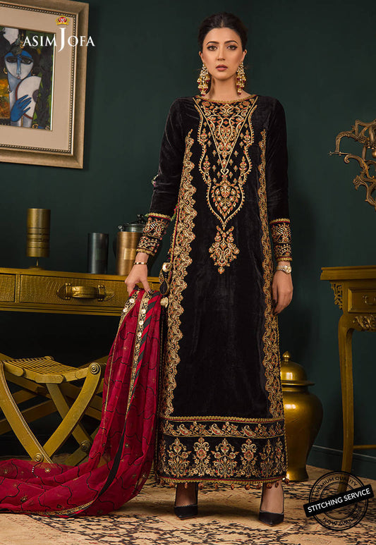 AJMR-10 | Asim Jofa Makhmal Royal Valvet Collection 2021 | Unstitched Valvet Suits