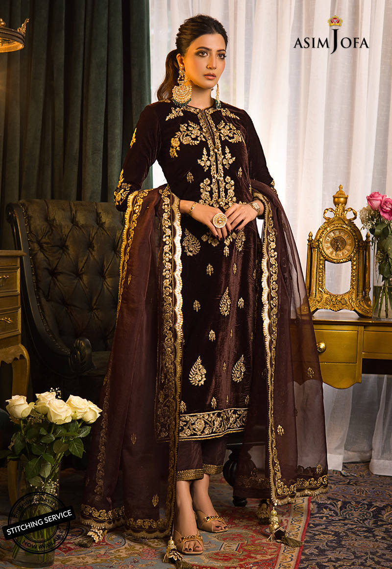 AJMR-07 | Asim Jofa Makhmal Royal Valvet Collection 2021 | Unstitched Valvet Suits