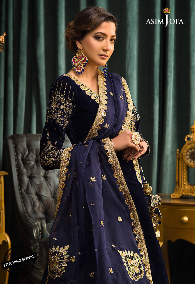 AJMR-03 | Asim Jofa Makhmal Royal Valvet Collection 2021 | Unstitched Valvet Suits