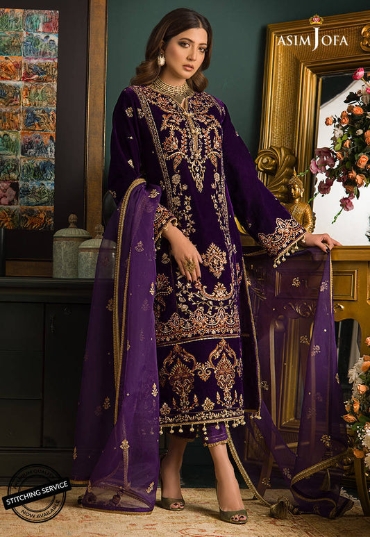 AJMR-02 | Asim Jofa Makhmal Royal Valvet Collection 2021 | Unstitched Valvet Suits