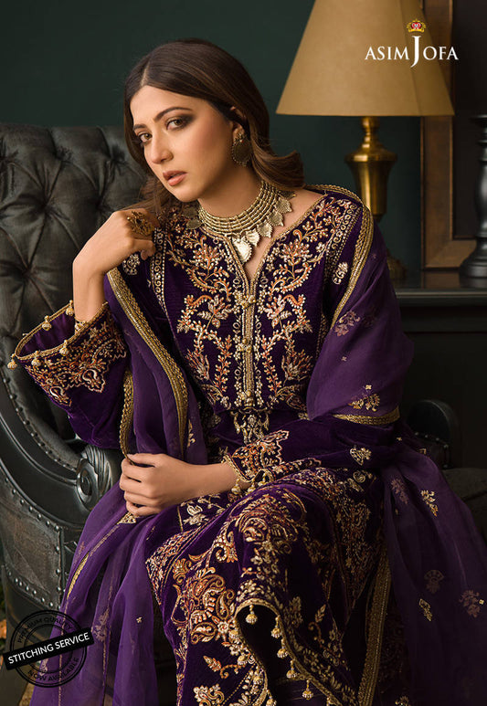 AJMR-02 | Asim Jofa Makhmal Royal Valvet Collection 2021 | Unstitched Valvet Suits