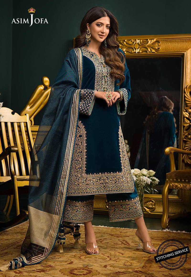 AJMR-01 | Asim Jofa Makhmal Royal Valvet Collection 2021 | Unstitched Valvet Suits