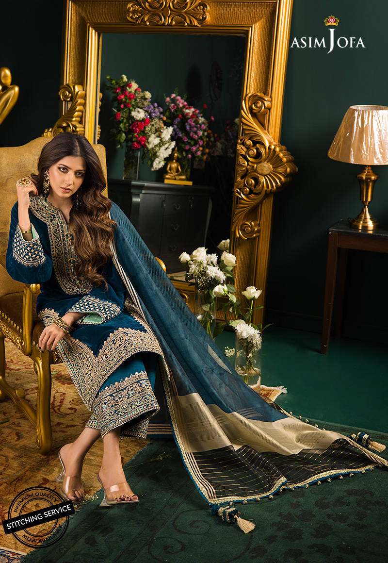 AJMR-01 | Asim Jofa Makhmal Royal Valvet Collection 2021 | Unstitched Valvet Suits
