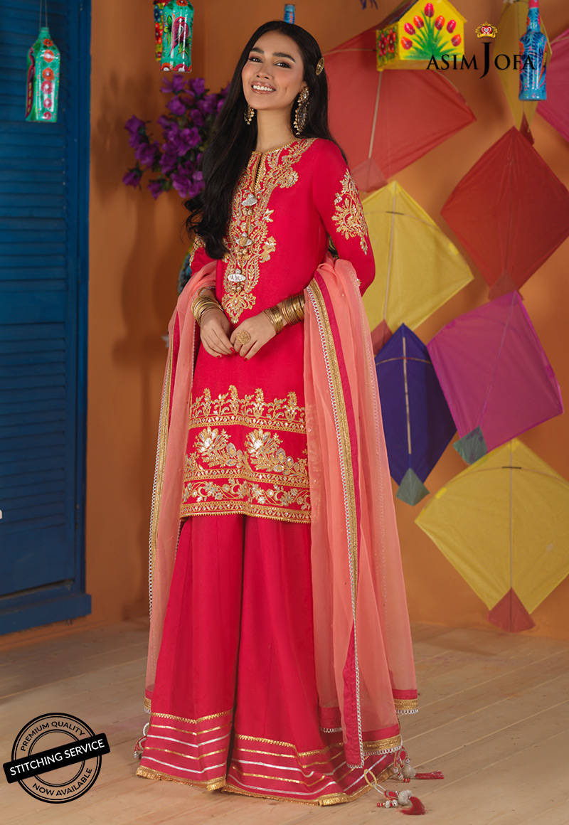 AJFC-60 | Asim Jofa Basant Collection 2022 | Unstitched Embroidered Organza Suit