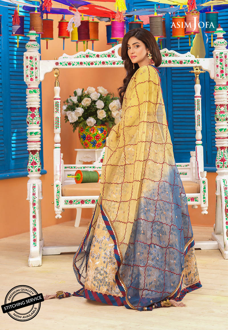 AJFC-68 | Asim Jofa Basant Collection 2022 | Unstitched Embroidered Organza Suit