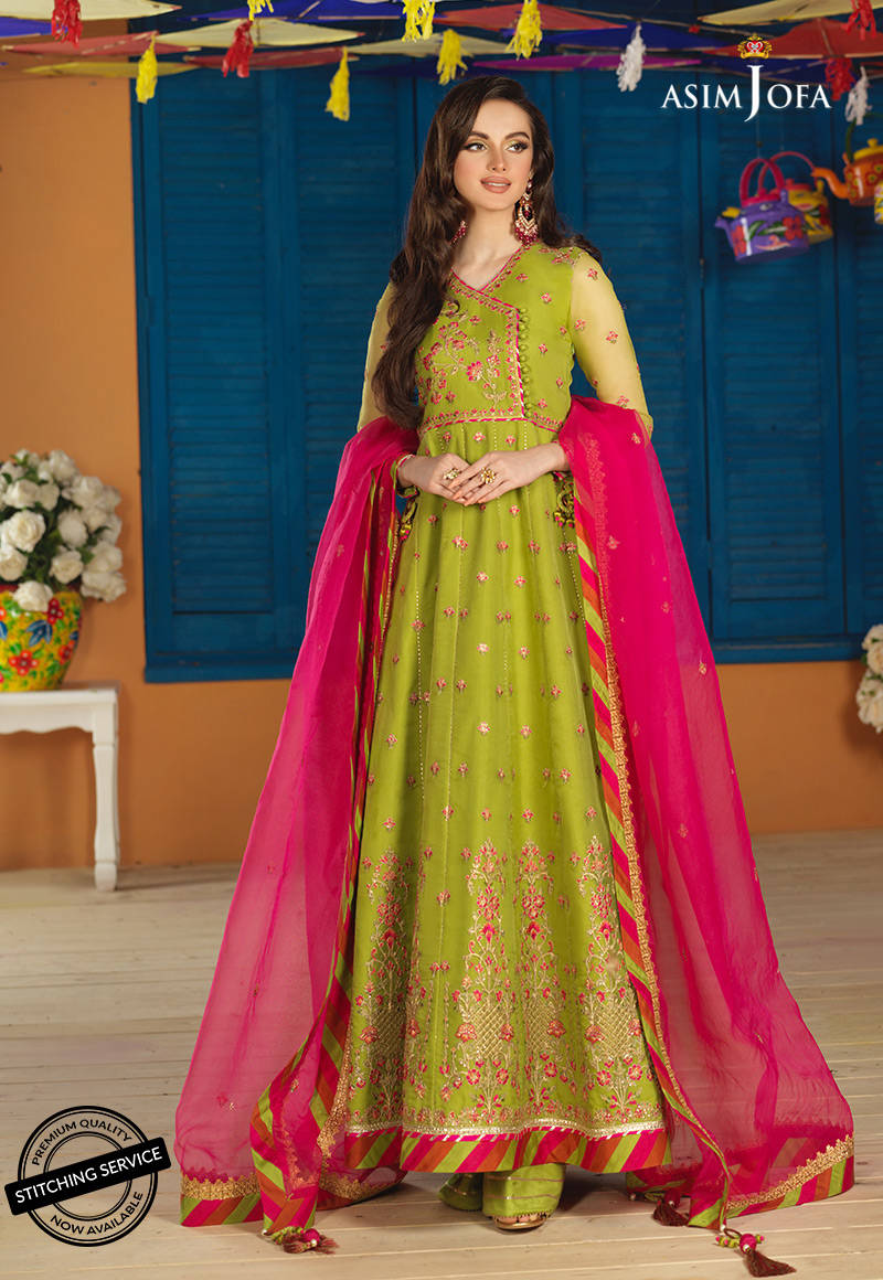AJFC-69 | Asim Jofa Basant Collection 2022 | Unstitched Embroidered Organza Suit
