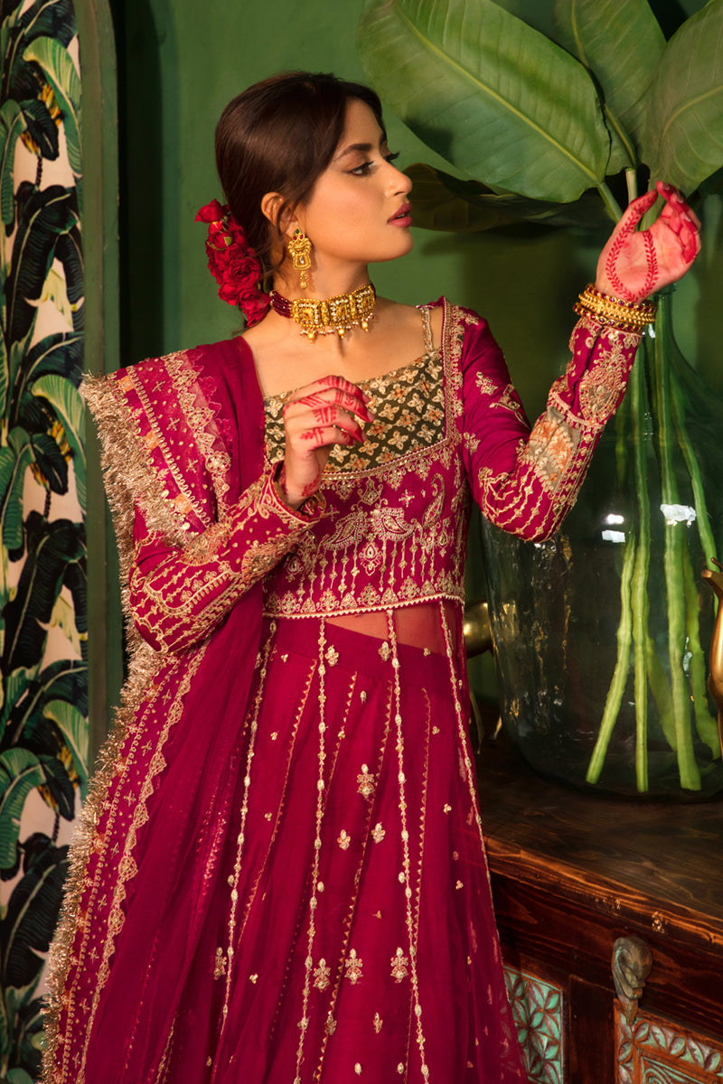 KF-03  GULMINA | Qalamkar Khaab Festive Formal Collection 2022 | Luxury Embroidered Unstitched Chiffon Suits