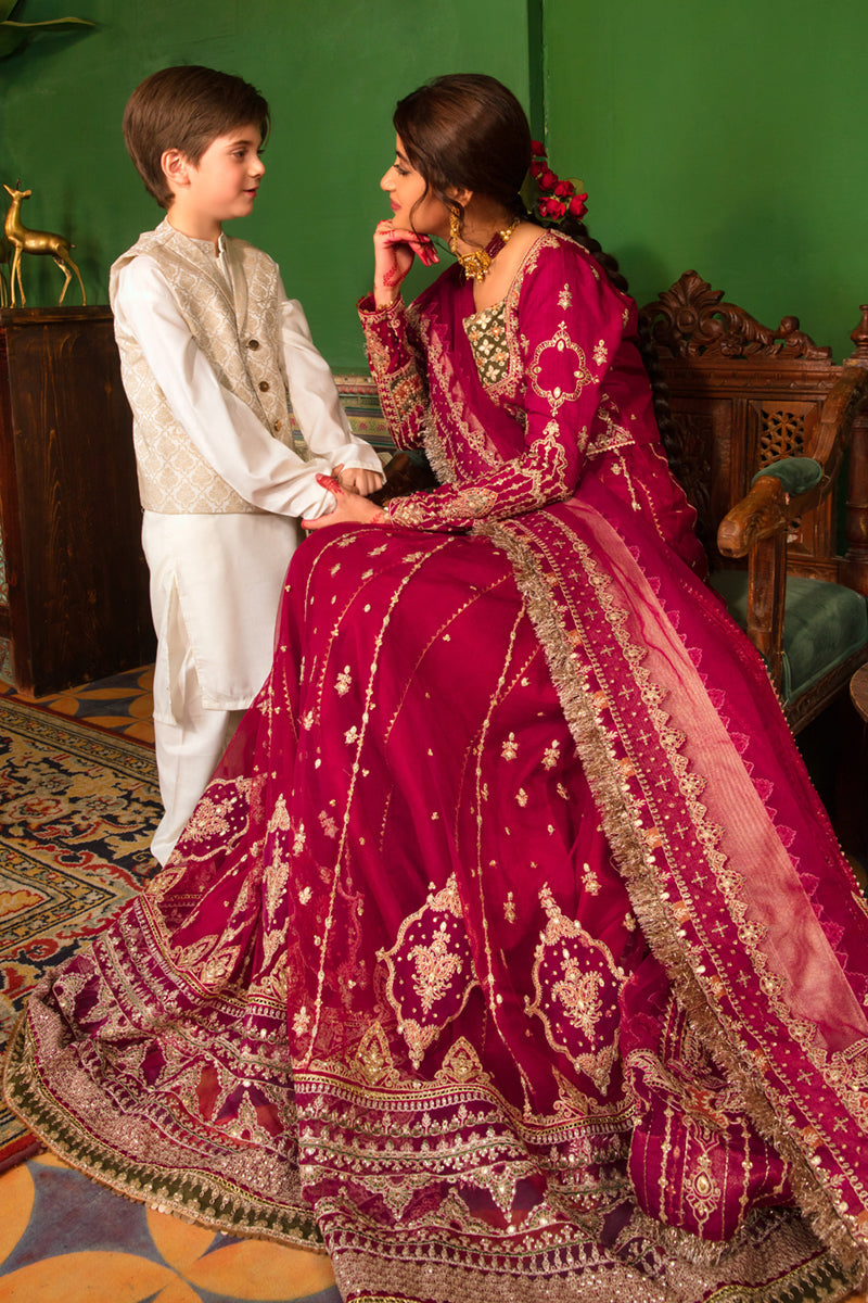 KF-03  GULMINA | Qalamkar Khaab Festive Formal Collection 2022 | Luxury Embroidered Unstitched Chiffon Suits