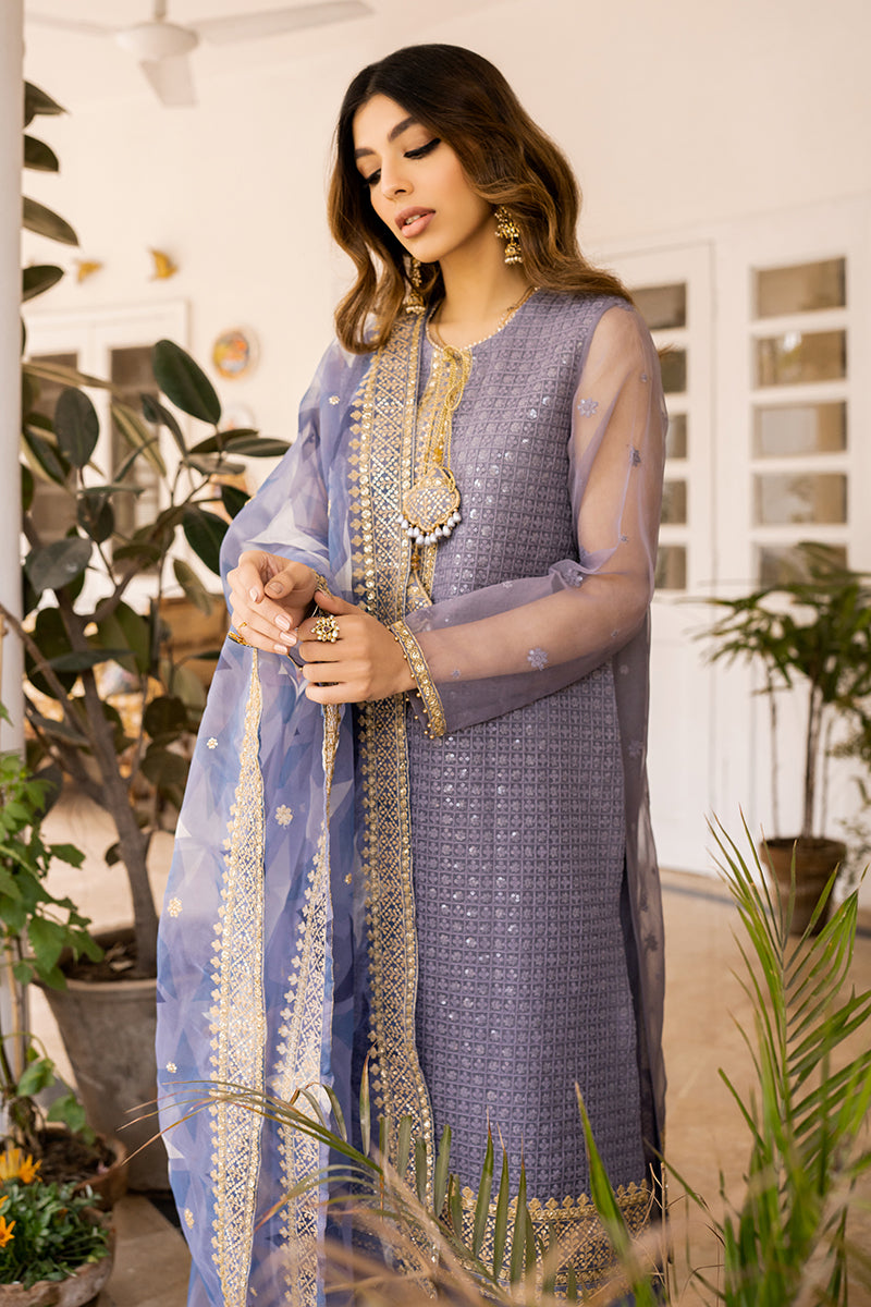 CELESTIAL JEWEL-4PC ORGANZA EMBROIDERED SUIT| Cross Stitch 2023