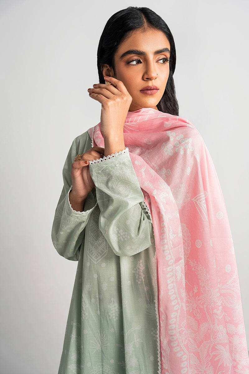 DUSTY FROST-3PC PRINTED LAWN SUIT| Cross Stitch 2023