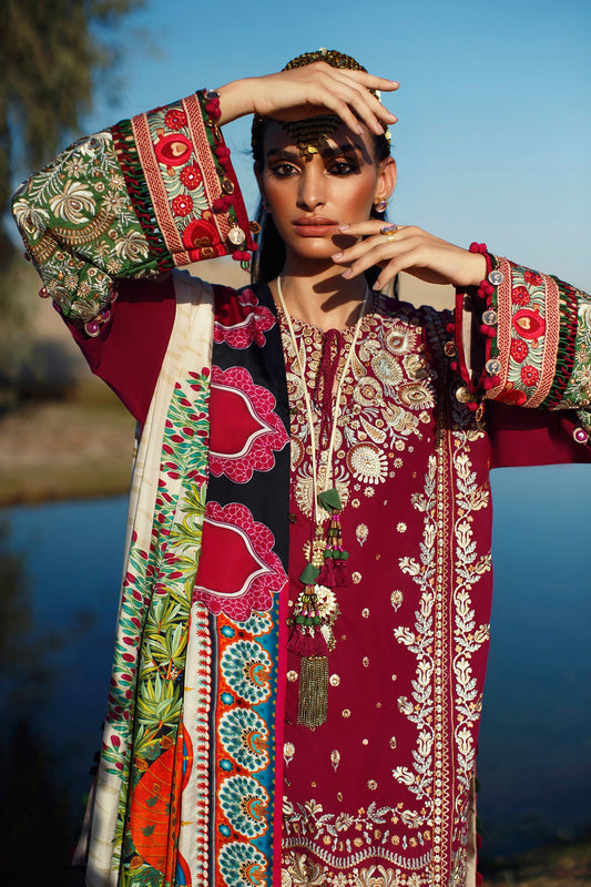 EL22-09 A (NIMA)  | Elan Lawn 2022 | Unstitched Embroidered Lawn Suit