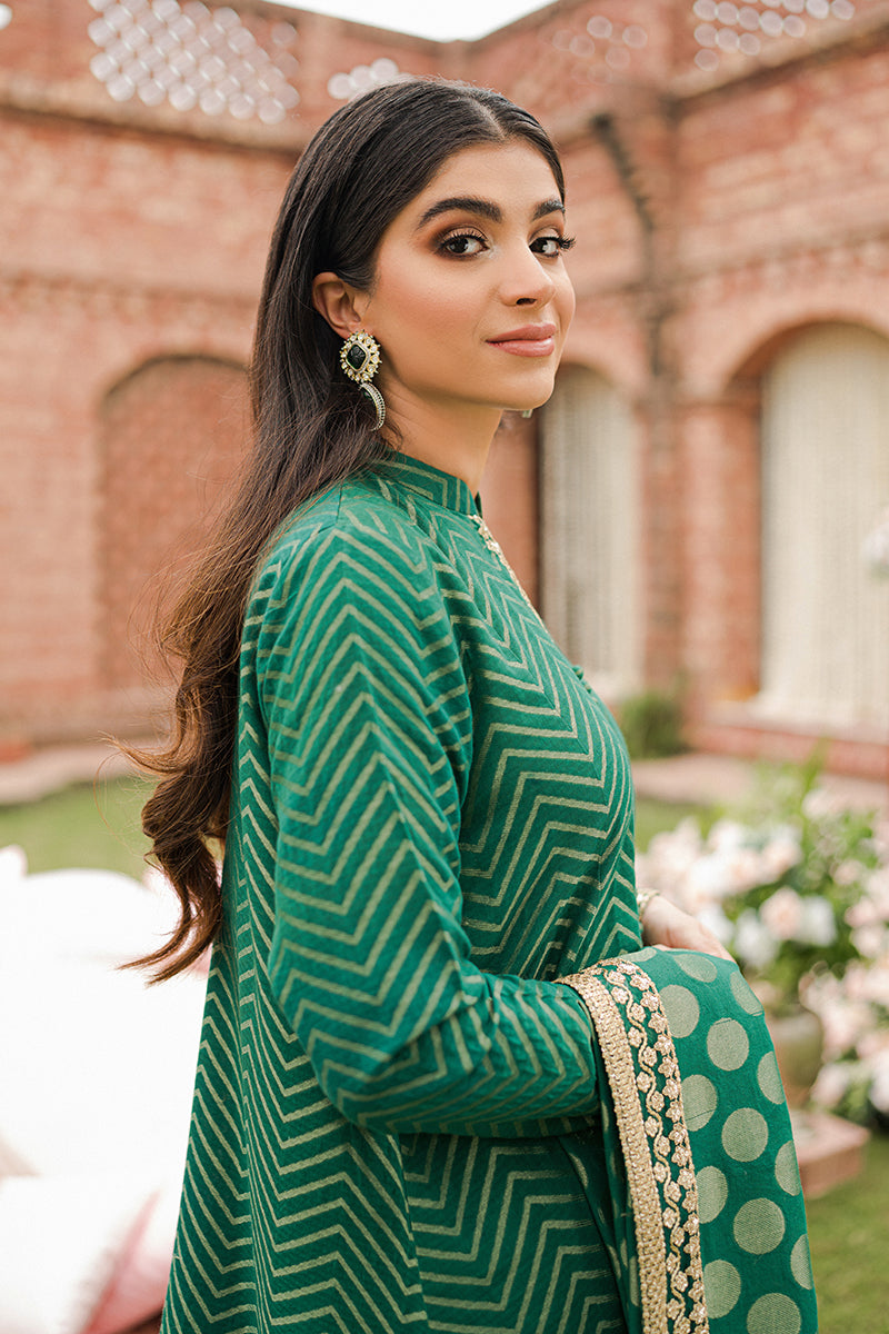 SANG-E YASHM-3PC |  Cross Stitch The Bride Tribe Wedding Festive Collection 2022 | Unstitched Embroidered Jacquard Suits | Cross Stitch 2023