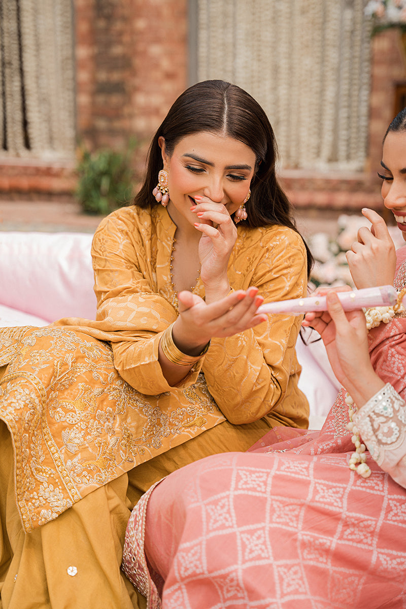 SEER ZARD-3PC |  Cross Stitch The Bride Tribe Wedding Festive Collection 2022 | Unstitched Embroidered Jacquard Suits | Cross Stitch 2023