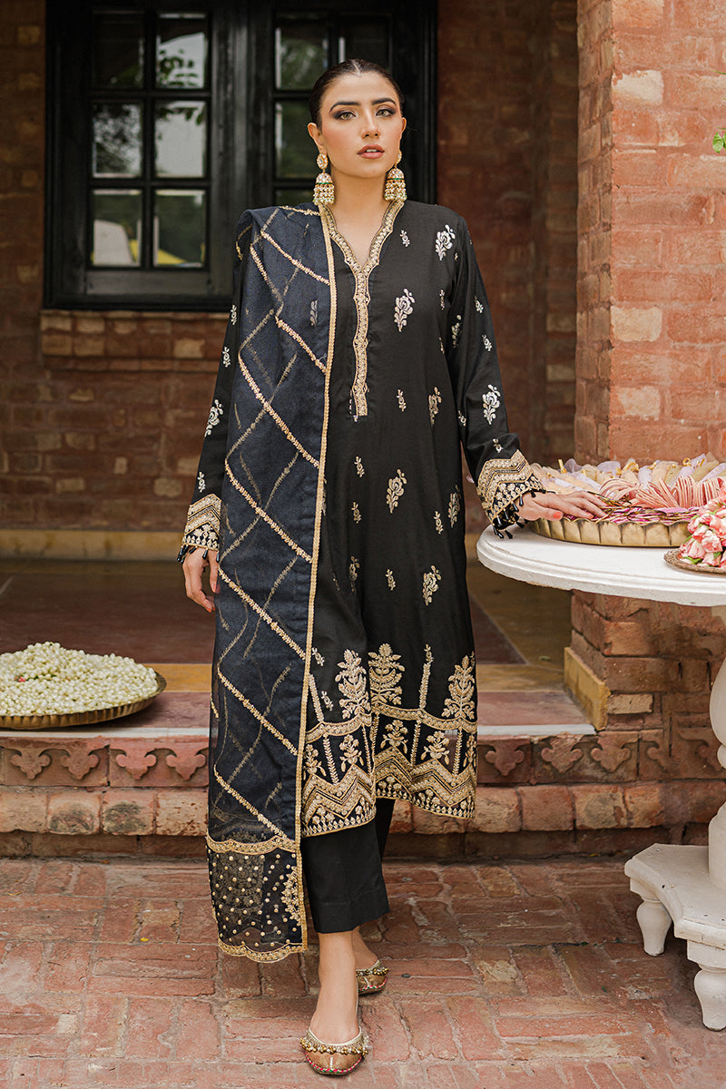 MUSHK-O TALAA-3PC |  Cross Stitch The Bride Tribe Wedding Festive Collection 2022 | Unstitched Embroidered Jacquard Suits | Cross Stitch 2023