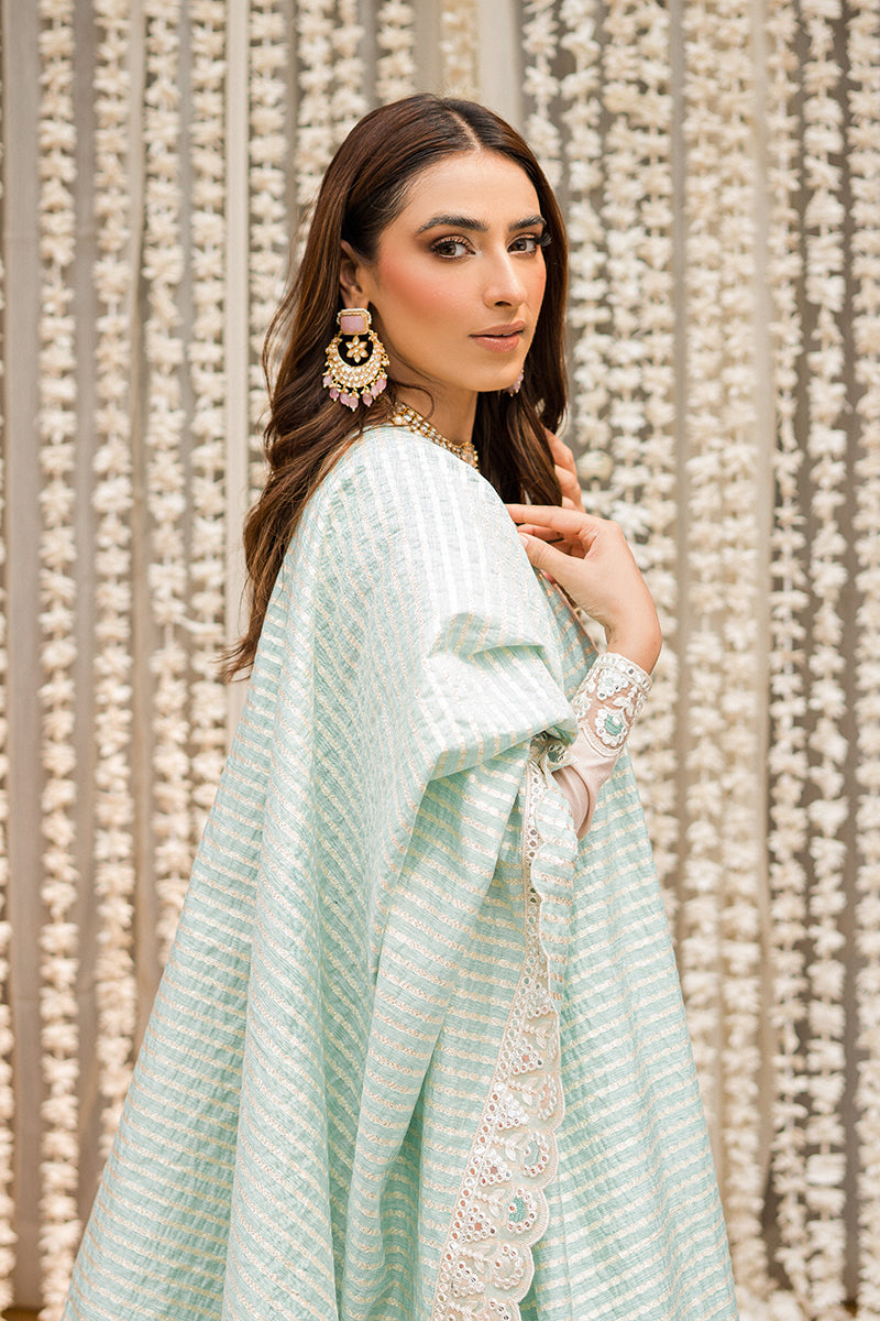 KHUSH REEKHT-3PC |  Cross Stitch The Bride Tribe Wedding Festive Collection 2022 | Unstitched Embroidered Jacquard Suits| Cross Stitch 2023