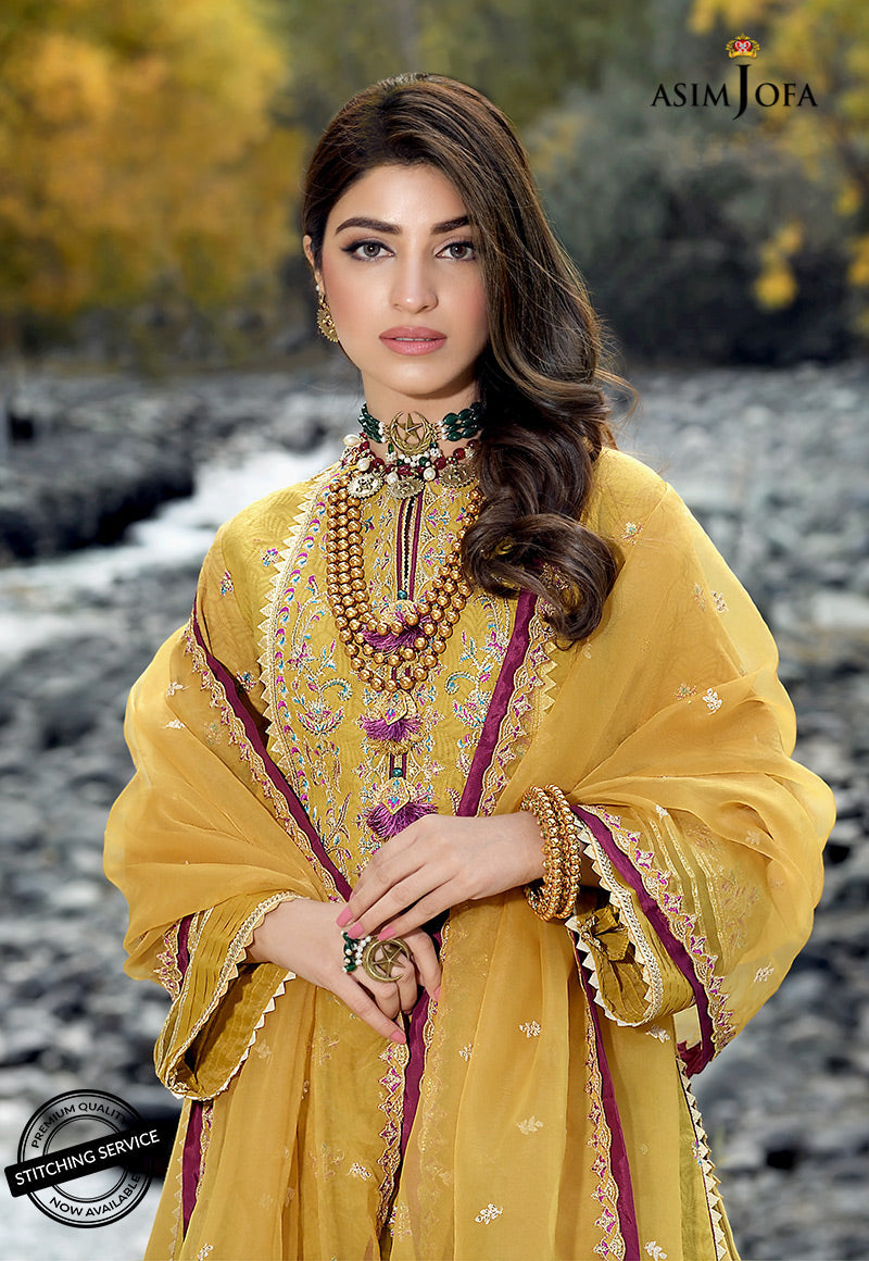 AJSL-3 | Asim Jofa Shehr-e-Yaar Luxury Lawn Collection 2022 | Unstitched Embroidered Lawn Suits