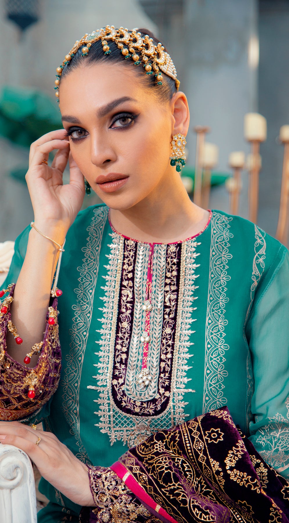 ENYA VL121-08 |  Anaya by Kiran Chaudhry Velour De Fete '21 | Unstitched Embroidered Velvet Suits