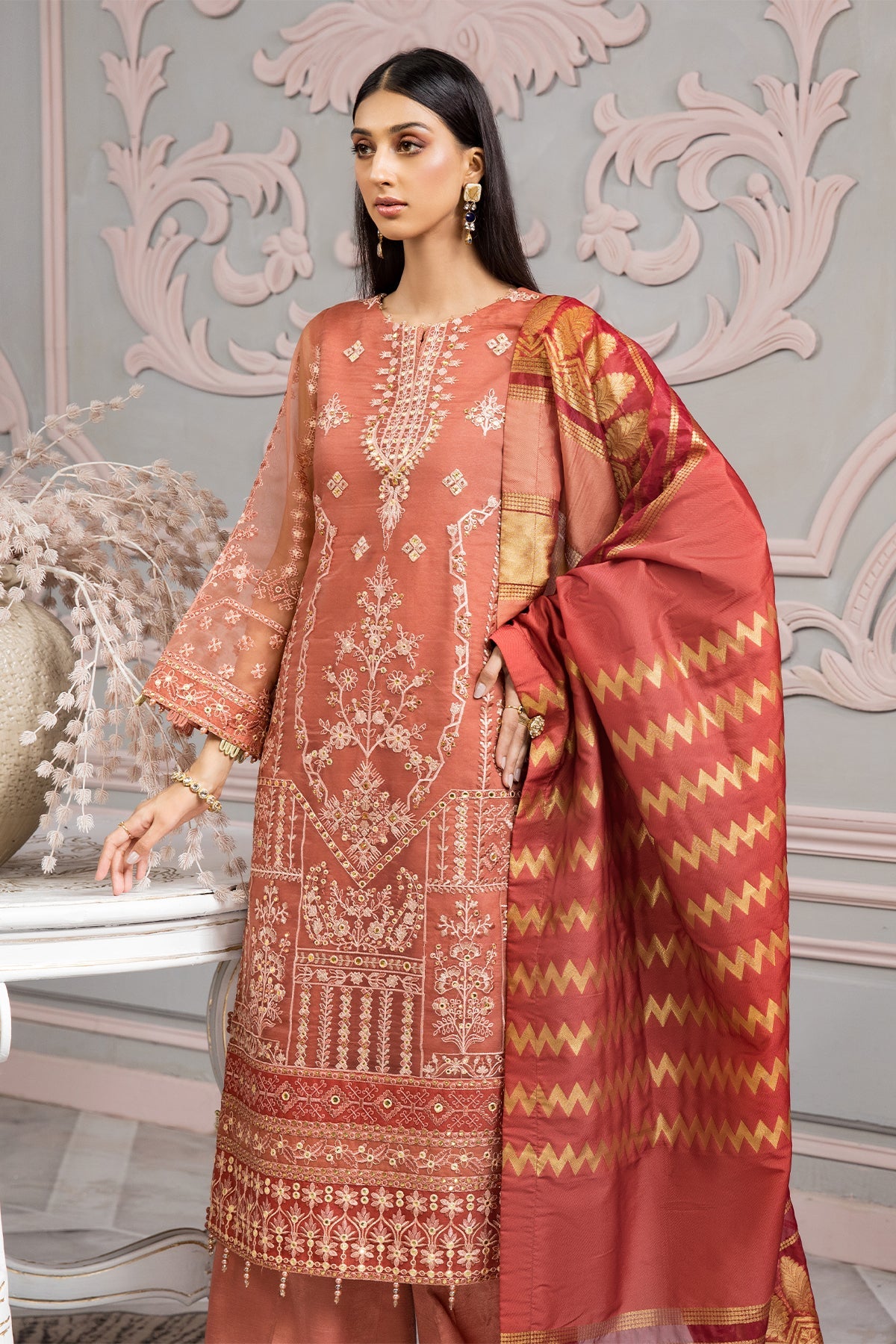 Naranj Alizeh Fashion Vasl-e-Meeras Festive Edition 2022 | Unstitched Embroidered Organza Suits