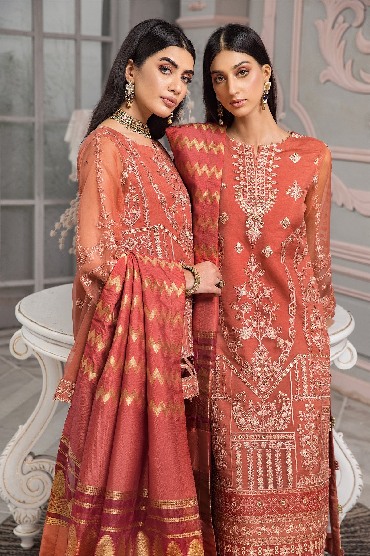 Naranj Alizeh Fashion Vasl-e-Meeras Festive Edition 2022 | Unstitched Embroidered Organza Suits
