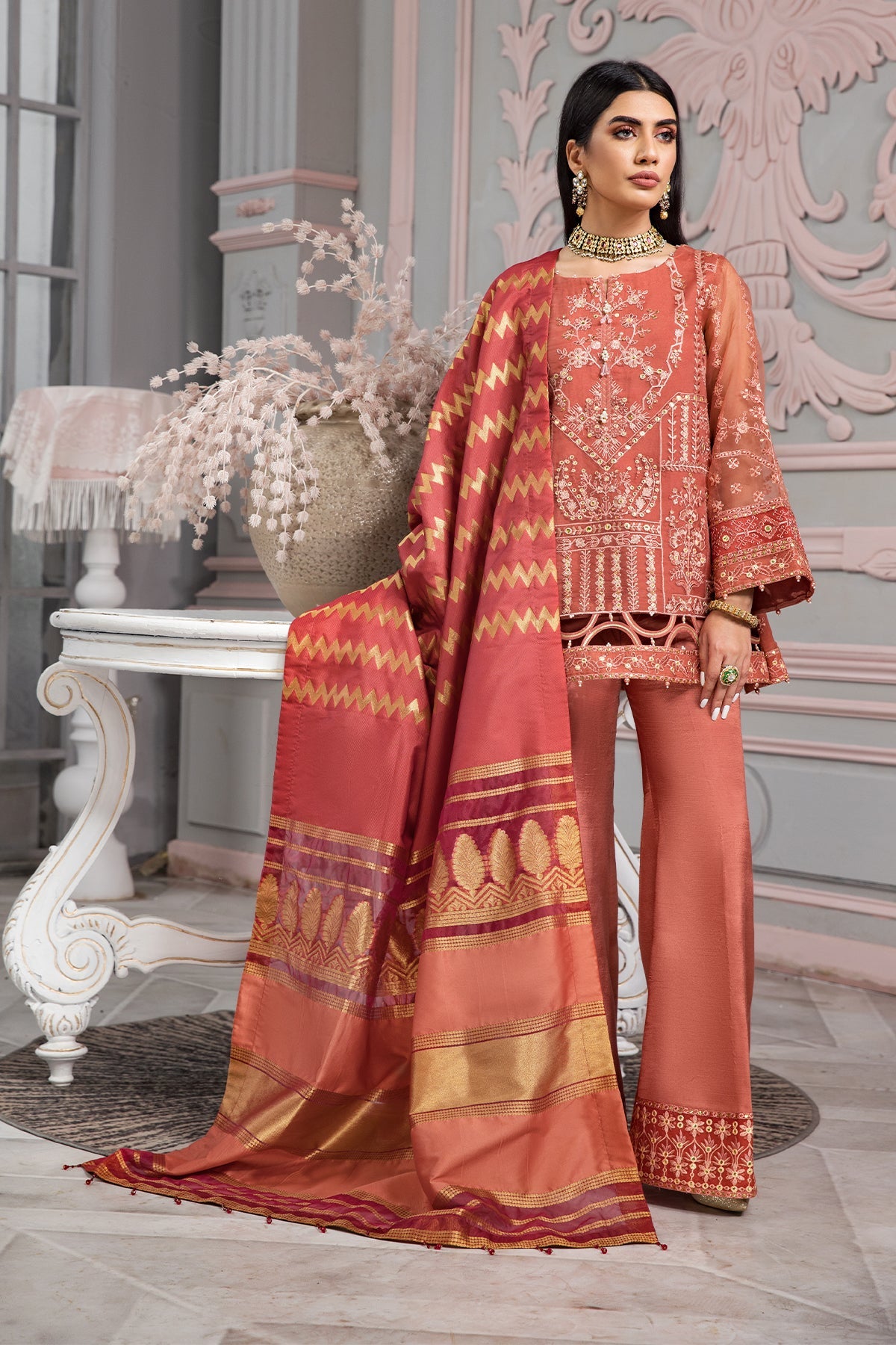 Naranj Alizeh Fashion Vasl-e-Meeras Festive Edition 2022 | Unstitched Embroidered Organza Suits