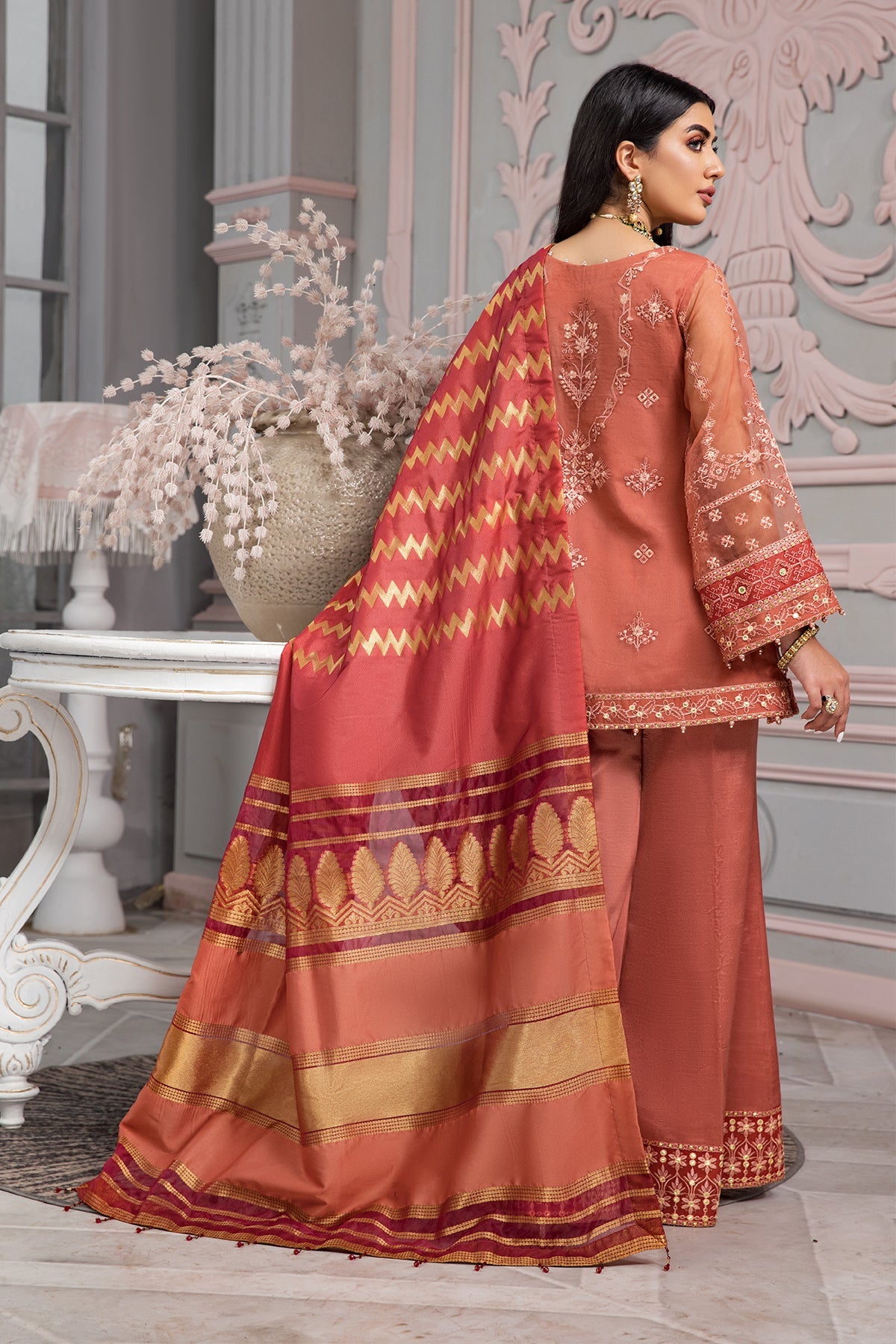 Naranj Alizeh Fashion Vasl-e-Meeras Festive Edition 2022 | Unstitched Embroidered Organza Suits