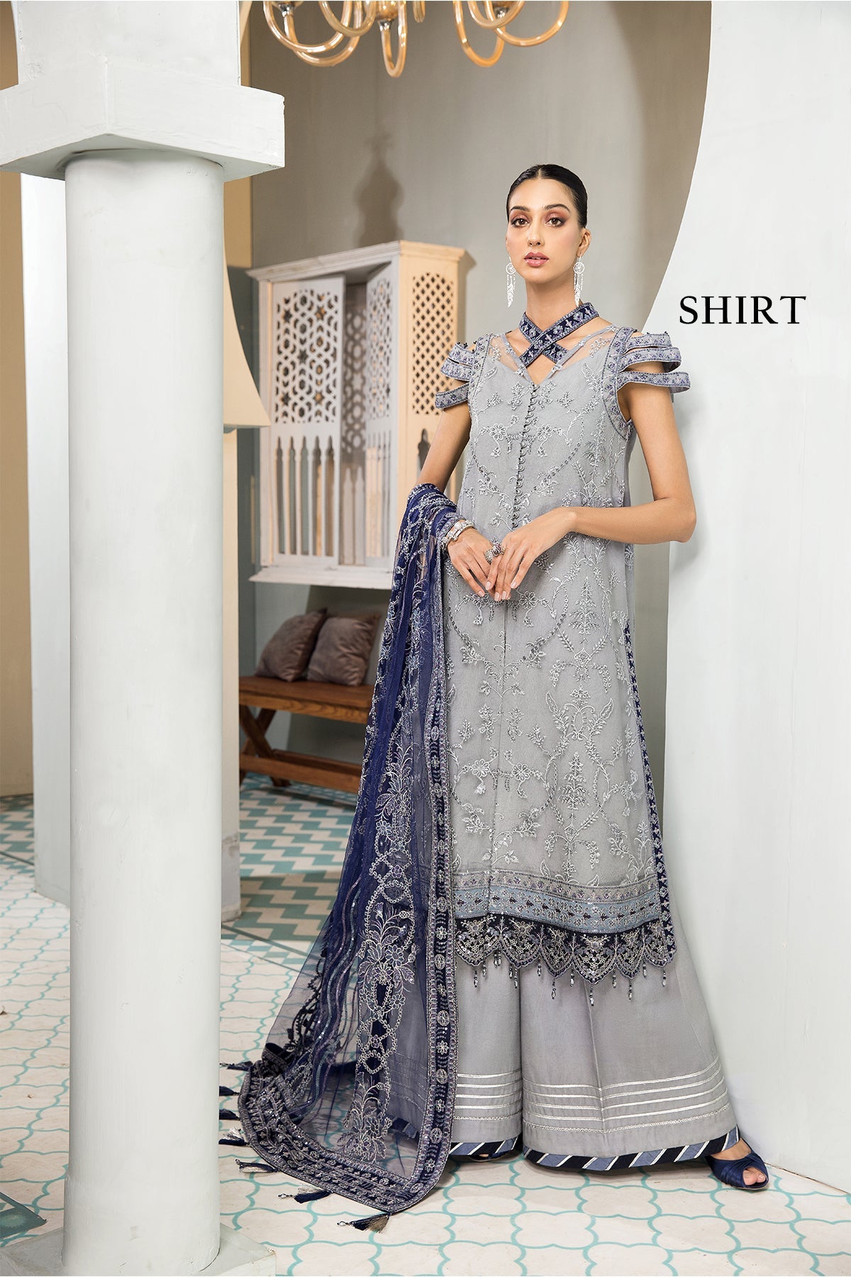Aks | Alizeh Fashion Vasl-e-Meeras Festive Edition 2022 | Unstitched Embroidered Net Suits