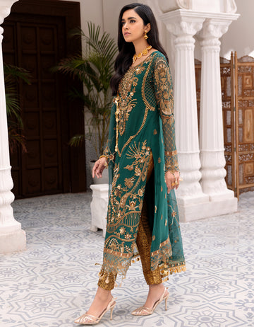BL 301| Emaan Adeel Belle Robe Vol 3 | Unstitched Embroidered Luxury Chiffon Suits