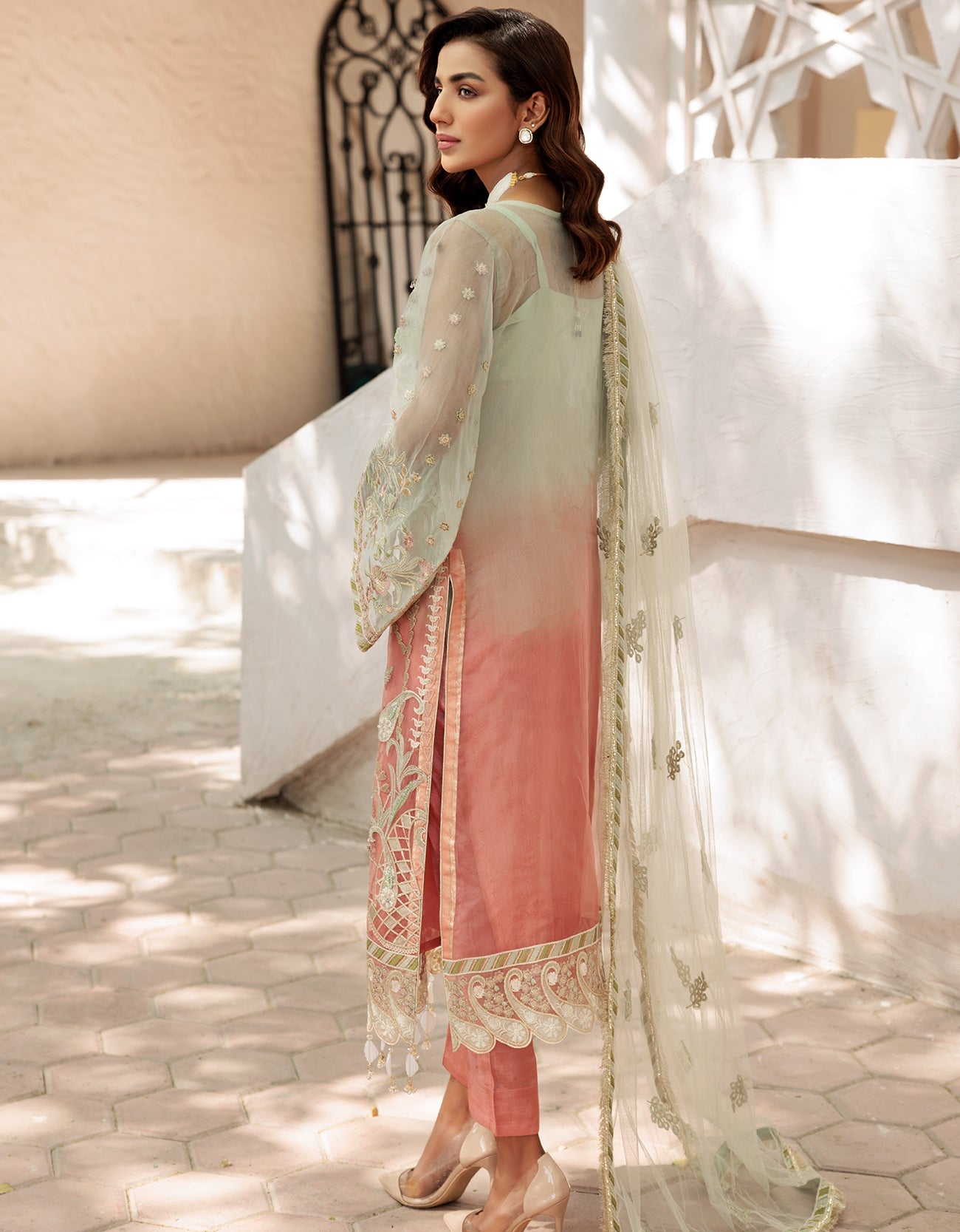 LF 505  | Emaan Adeel Le Festa Premium Collection 2022 Vol-5 |  Unstitched Embroidered Organza Suit