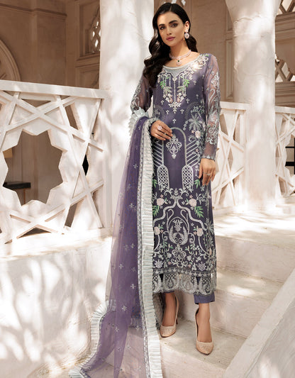 LF 502  | Emaan Adeel Le Festa Premium Collection 2022 Vol-5 |  Unstitched Embroidered Organza Suit