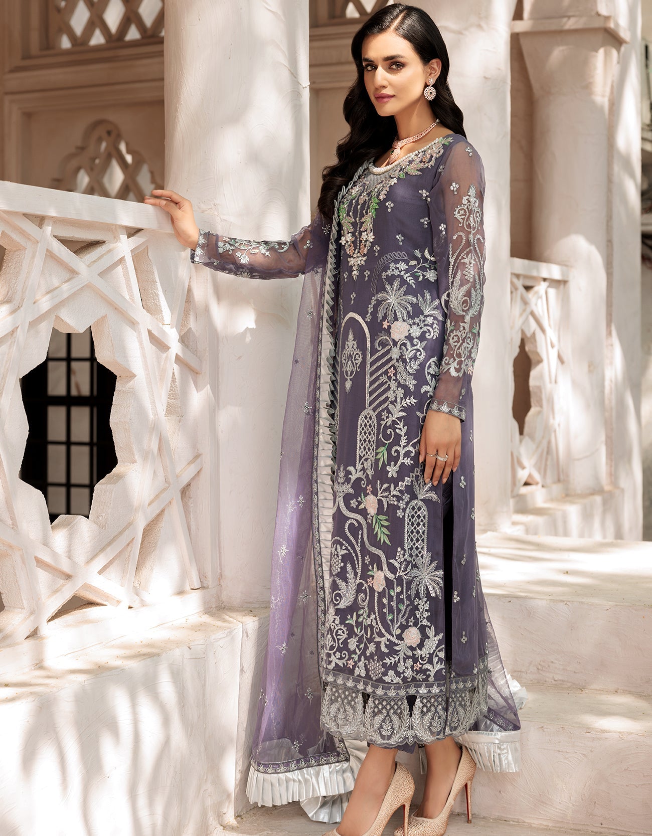 LF 502  | Emaan Adeel Le Festa Premium Collection 2022 Vol-5 |  Unstitched Embroidered Organza Suit