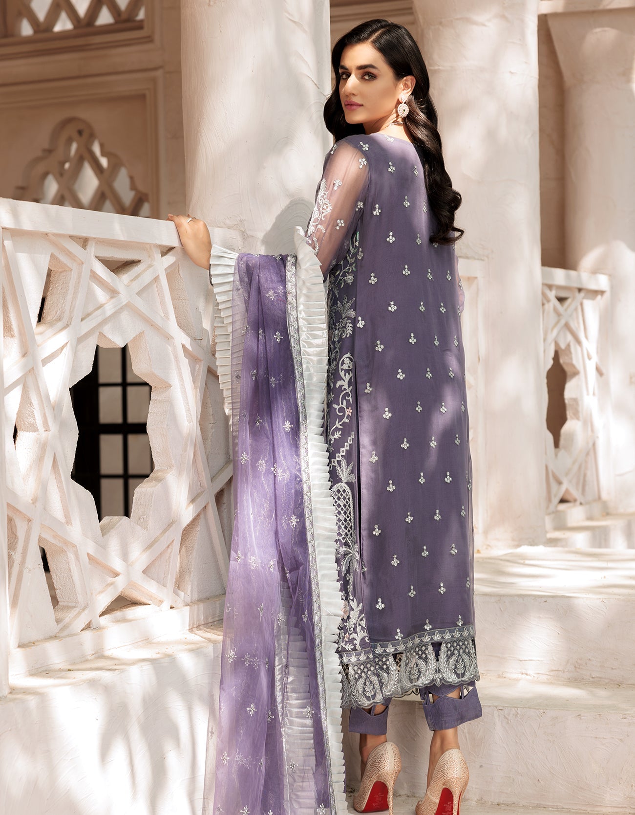 LF 502  | Emaan Adeel Le Festa Premium Collection 2022 Vol-5 |  Unstitched Embroidered Organza Suit