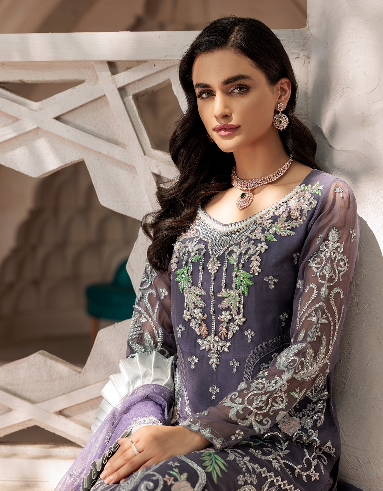 LF 502  | Emaan Adeel Le Festa Premium Collection 2022 Vol-5 |  Unstitched Embroidered Organza Suit