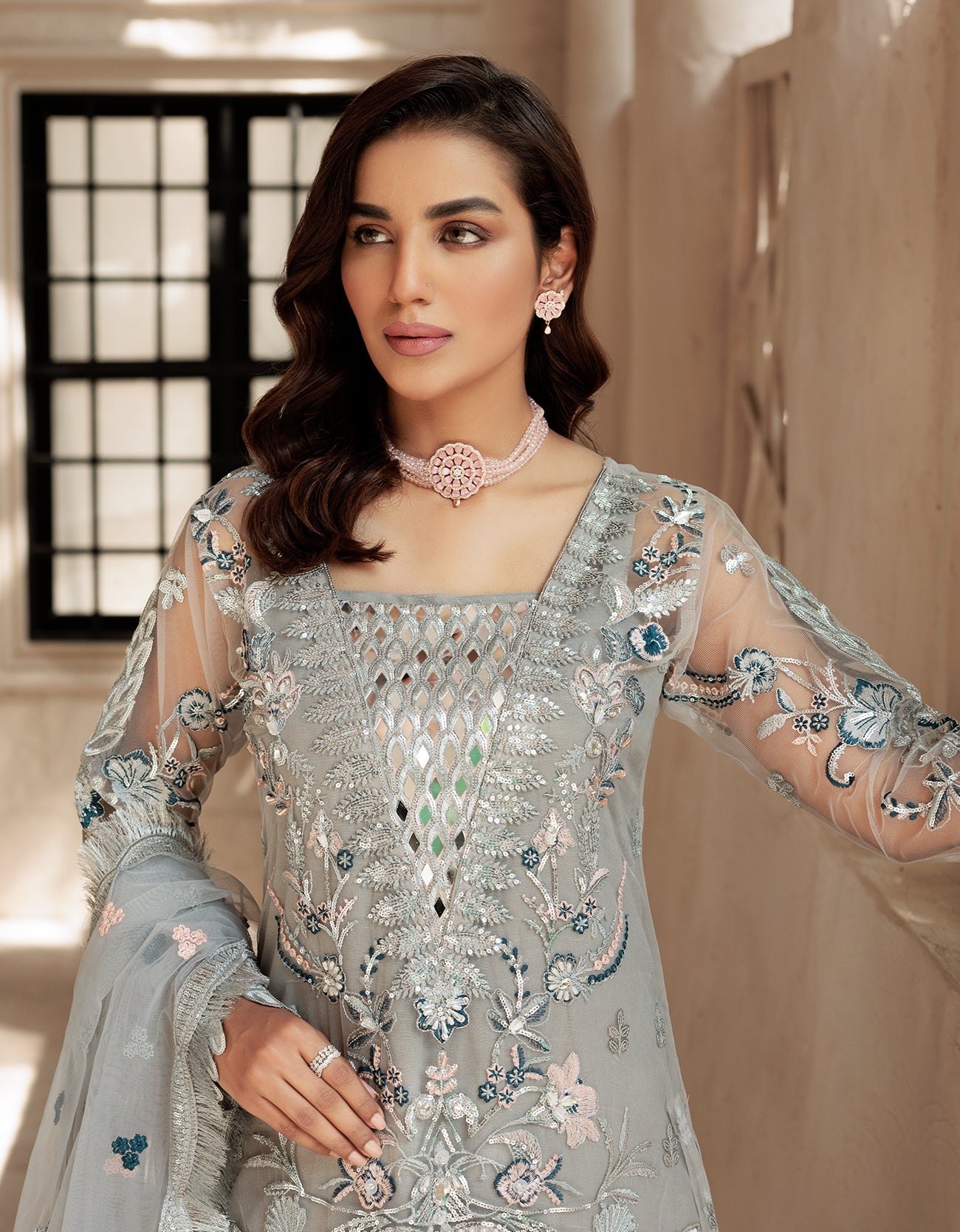 LF 503  | Emaan Adeel Le Festa Premium Collection 2022 Vol-5 |  Unstitched Embroidered Organza Suit