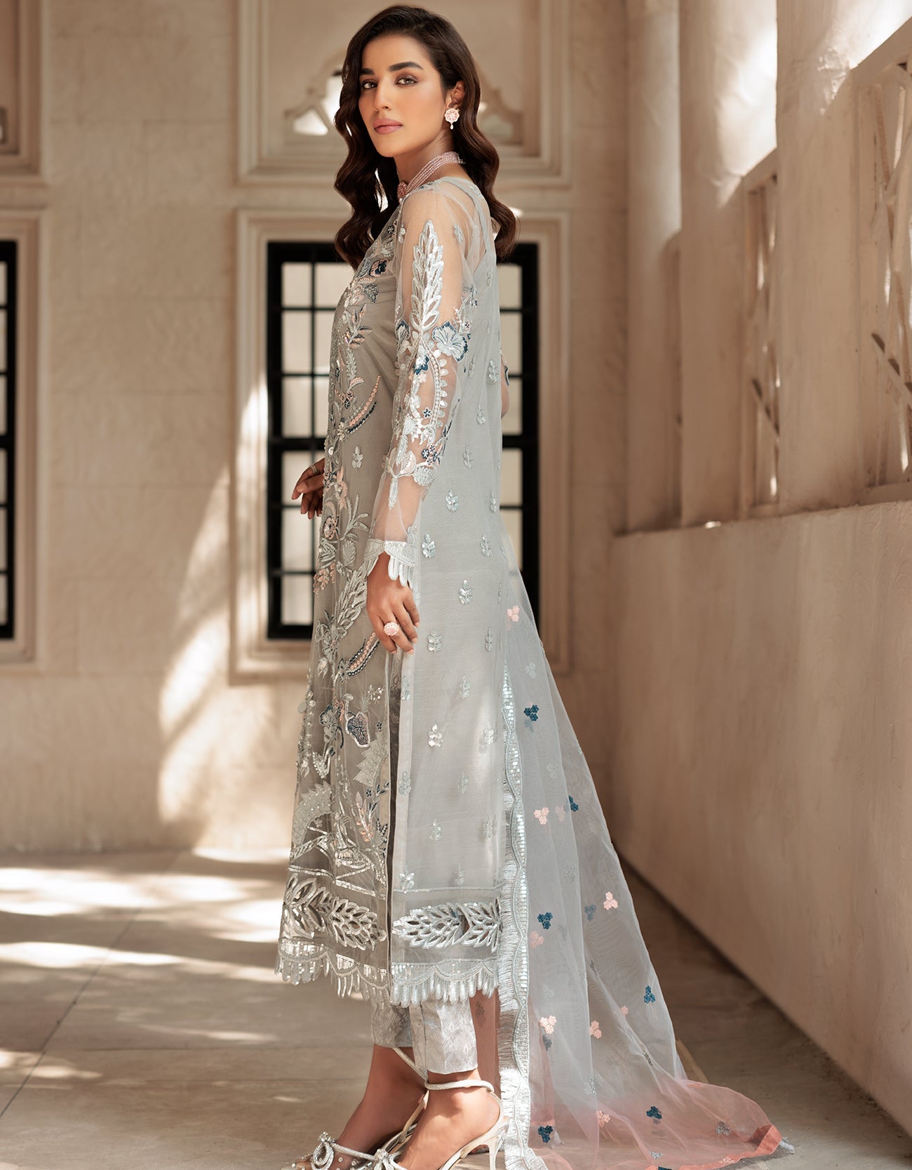LF 503  | Emaan Adeel Le Festa Premium Collection 2022 Vol-5 |  Unstitched Embroidered Organza Suit