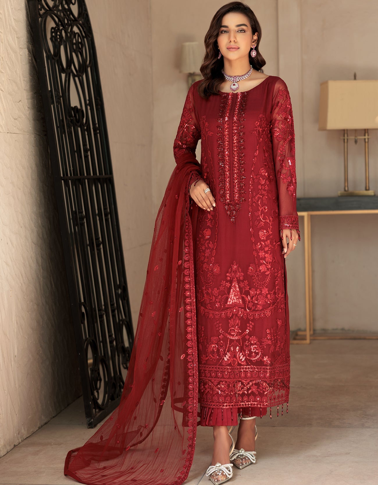 LF 504  | Emaan Adeel Le Festa Premium Collection 2022 Vol-5 |  Unstitched Embroidered Organza Suit