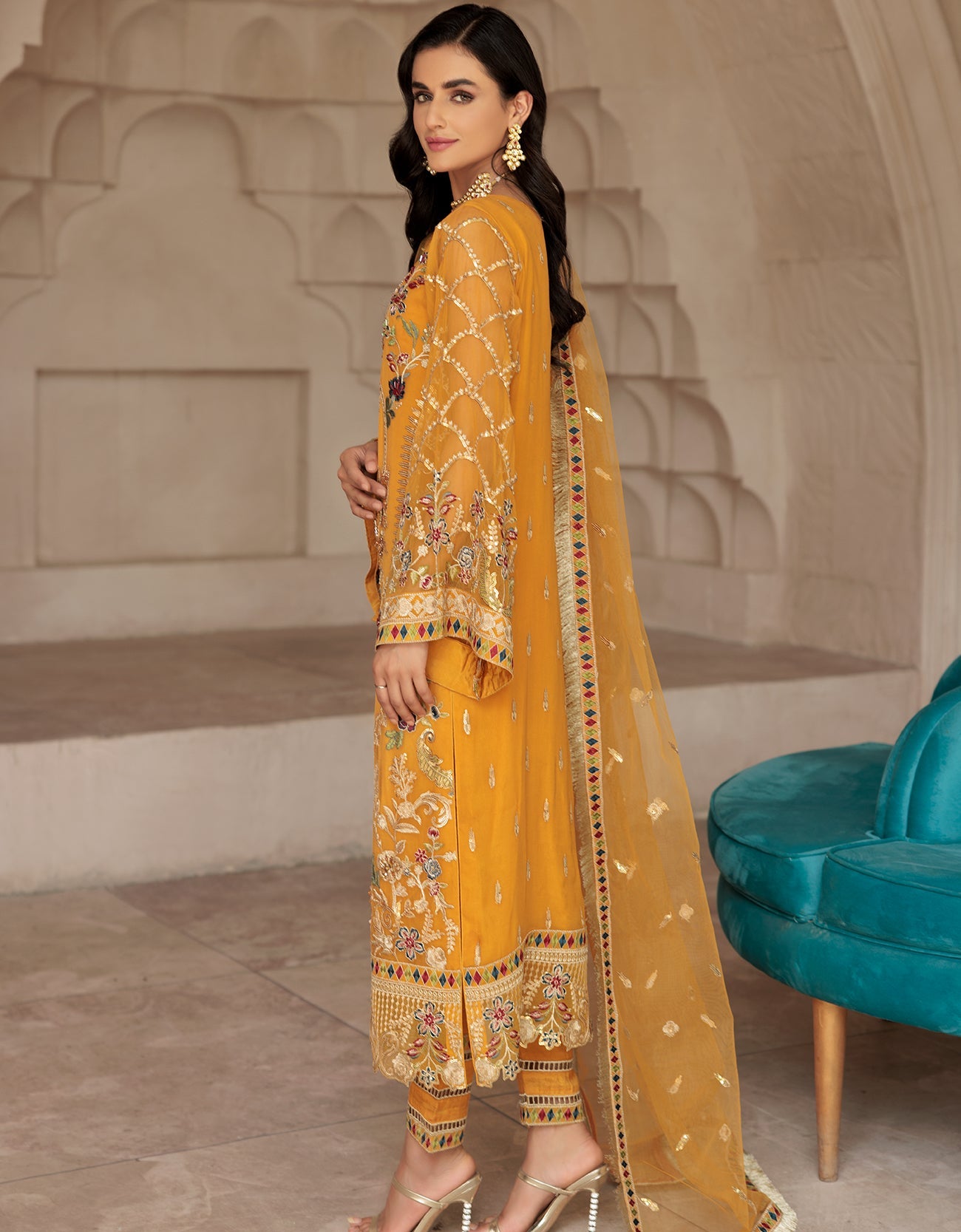 LF 506  | Emaan Adeel Le Festa Premium Collection 2022 Vol-5 |  Unstitched Embroidered Organza Suit