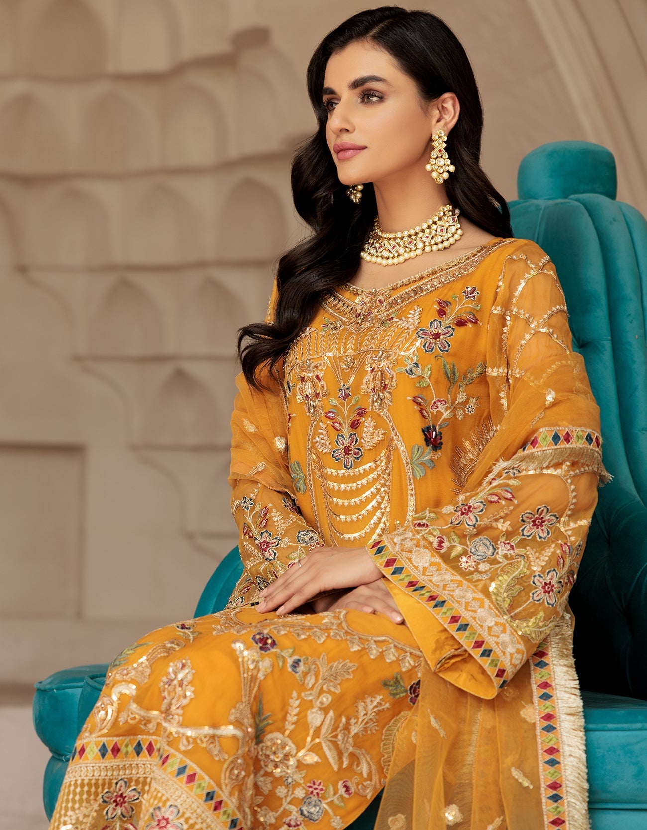 LF 506  | Emaan Adeel Le Festa Premium Collection 2022 Vol-5 |  Unstitched Embroidered Organza Suit